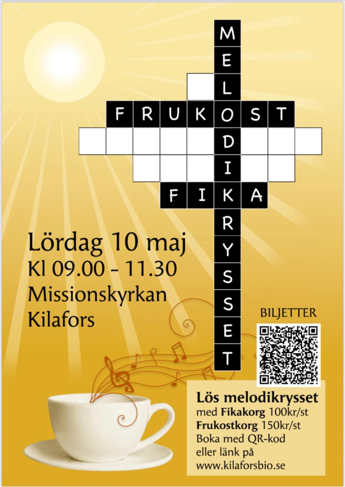 Affisch: Melodikrysset i Missionskyrkan