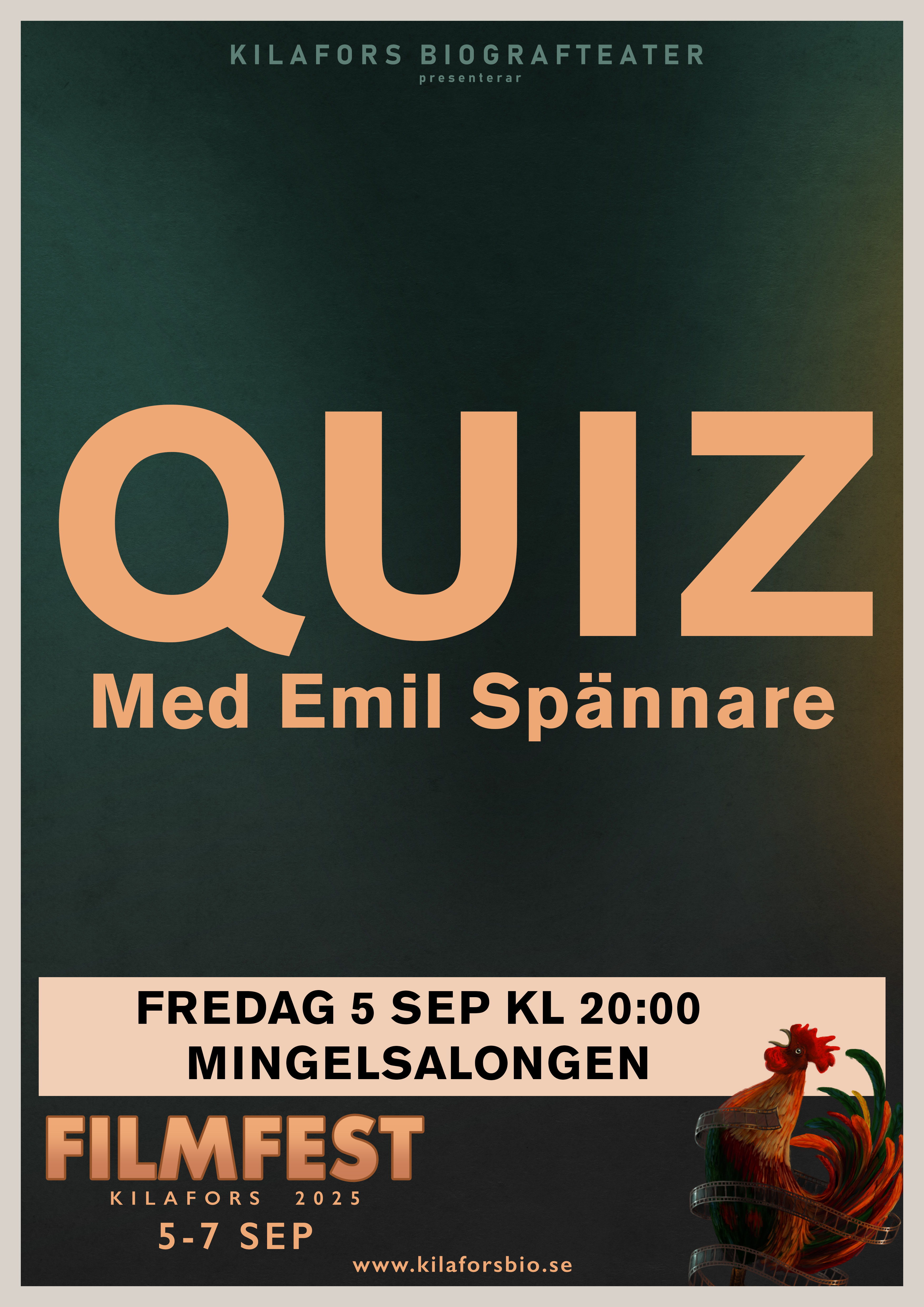 Affisch: Filmquiz med Emil Spännare